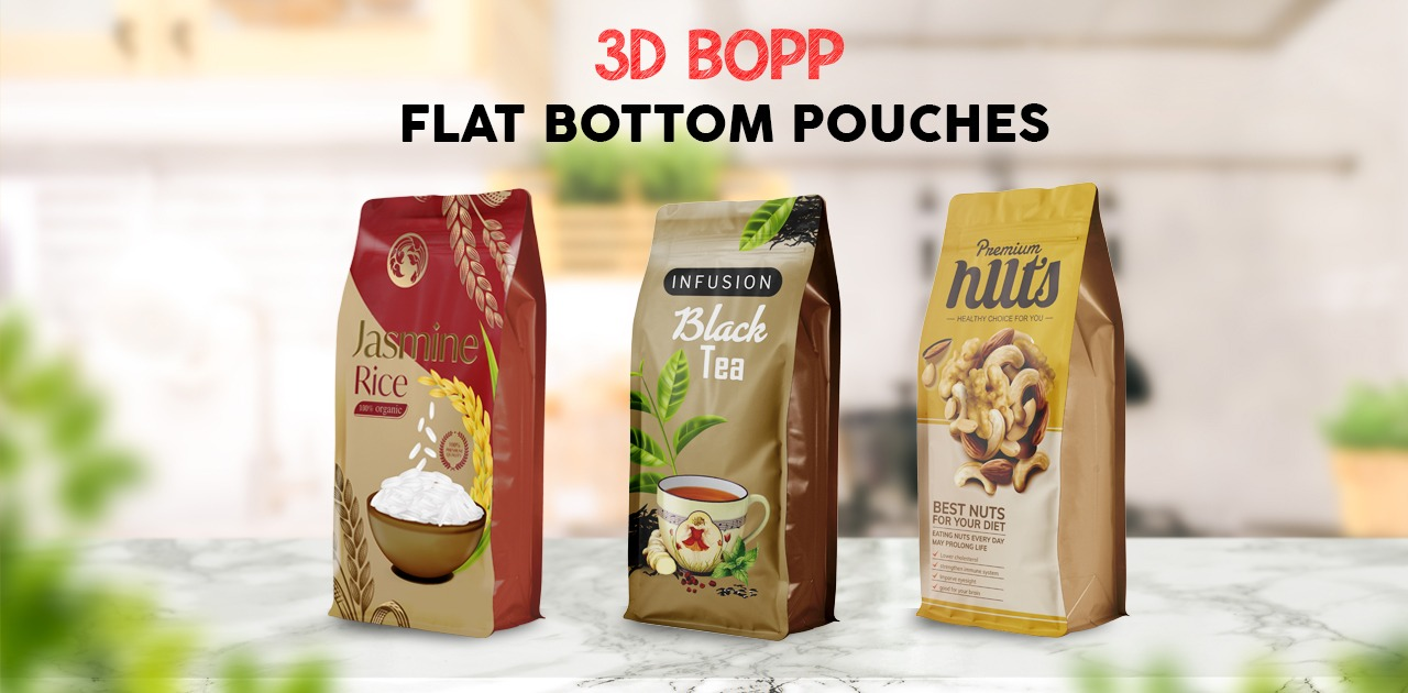 3D BOPP Flat Bottom Bags
